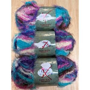 Yarn Bee Lucious Sparkle Candy Sprinkles Lot 3 Polyamid 80% Lurex 20% 3 oz each